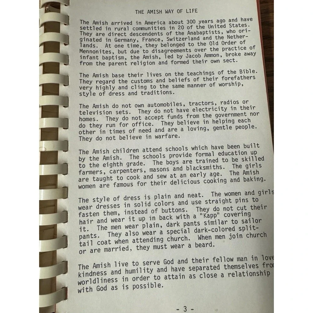 The‎ Amish Way Cookbook By Adrienne F. Lund Spiral 1981